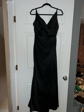 David's Bridal Black V-Neck Maxi Dress